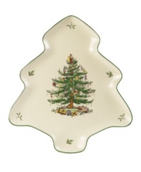 What makes Spode the world's best selling Christmas china pattern? Since its introduction in 1938, Spode has been adding new pieces to their classic Christmas Tree pattern collection. Every year there's something new and wonderful to collect, like this fun and functional tree-shaped platter.