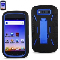 Samsung Galaxy S Blaze 4G / T769 Black / Navy Blue Combo Silicone Case + Hard Cover + Kickstand Hybrid Case For T-Mobile