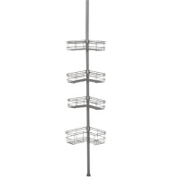 Zenith Products Pole Caddy, Satin Nickel, 4-Basket L Style