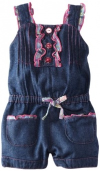 Carter's Watch the Wear Baby-Girls Infant Romper With Frills Pockets On Front, Dark Indigo, 18 Months