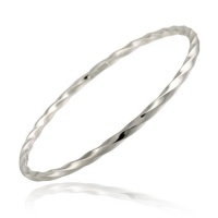 Sterling Silver 3mm Twist Bangle Bracelet