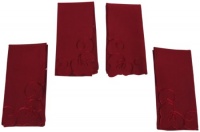 Homewear Embroidery 18-Inch Napkin Set, Wine, Set of 4