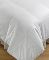 With fabulous loft, a 300 thread count cotton cover and damask dots, this Charter Club down comforter transforms your bed into a refuge. Featuring ecoDown fill that has gone through a strict washing and sanitizing process to reduce allergies. Baffle box construction helps to keep fill in place. Also features Embroidered corner silk.