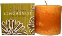 Stella Mare Lemongrass 3 X 3 Soy Pillar Candle