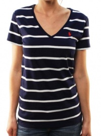 Polo Ralph Lauren Womens Navy Blue Short Sleeve Shirt 1259769JVS-NAVY/WHITE