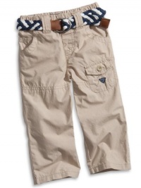 GUESS Kids Boys Baby Pull-On Belted Pants (12 - 24m), TAN (18M)