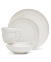 Shape up the table with Tera white dinnerware from Dansk's collection of place settings. Durable stoneware in crisp white is part glossy, part matte and totally alluring in fresh, modern forms.