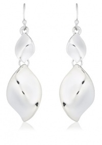 Nine West Natural Beauty Silver-Tone Textured Drop Earrings