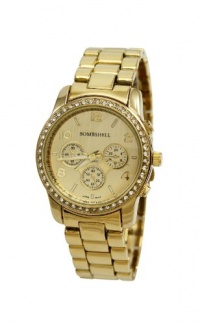 Bombshell Women's BS0314G Runway Rhinestone Gold Tone Watch