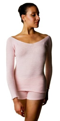 Pink Extra Large Ballet Neck Stretch Knit Top by KD dance, Makers of the Finest Knit Pro Dancewear in the World, With Tights, Leotards, Dance Class, Made In New York City USA