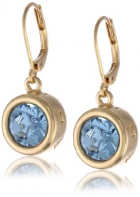 T Tahari Essentials Gold and Aqua Signature Drop Earrings