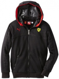 Puma - Kids Boys 8-20 Scuderia Ferrari Hooded Sweat Jacket, Black, Medium