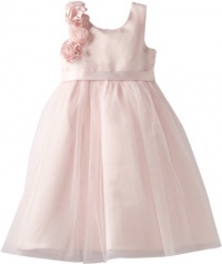 Us Angels Girls 2-6X Empire Dress with Cascade Of Rosettes, Blush Pink, 4