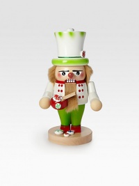 Here's a sweet addition to your nutcracker collection, completely hand-crafted in Germany and detailed with holiday peppermints.6½ X 6 X 11HCarved woodMade in Germany