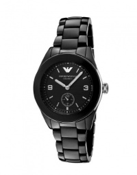 Emporio Armani Women's AR1422 Black Ceramic Case & Bracelet Black Dial Watch