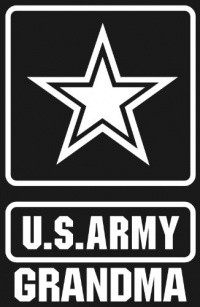 U.S. ARMY GRANDMA STAR Logo white window or bumper sticker