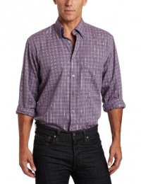 Van Heusen Men's CVC WF Windowpane Button Down Shirt