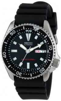 Seiko Men's SKX173 Stainless Steel and Black Polyurethane Automatic Dive Watch