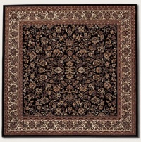 Couristan 3791/6025 Everest Isfahan/Black 7-Feet 10-Inch Square Rug