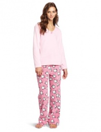 Goodnight Kiss Women's V-Neck Plush Pajama Set