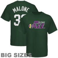 NBA Majestic Utah Jazz #32 Karl Malone Green Retired Player Throwback Big Sizes T-shirt