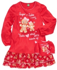 Sweetness made for two. She'll want to dress up her dolly every night in this matching pajama set by Dollie & Me.