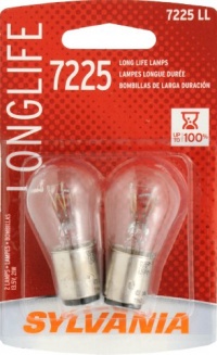 Sylvania 7225 LL Long Life Miniature Lamp, (Pack of 2)