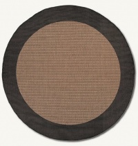 Couristan 1005/2500 Recife Checkered Field Cocoa/Black Rug, 7-Feet 6-Inch Round