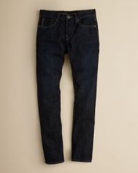 Trendy details like a dark wash, low rise and skinny leg make these the jeans to wear to school this year.