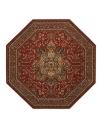 The Couristan Kashimar area rug is inspired by classic Oriental and Persian motifs, featuring a richly detailed design in warm red with grey florals. With features like 100% New Zealand semi-worsted wool, Couristan's exclusive locked in weave, crystal-point finish and hand-knotted fringes, the Medallion Antique Red rug offers a sophisticated addition to any room of your home.