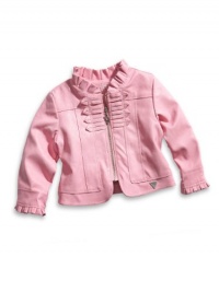 GUESS Kids Girls Baby Girl Faux-Leather Jacket (12-24M), PINK (18M)