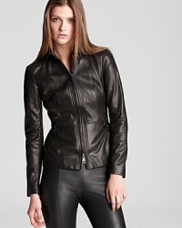 A supple Burberry London leather jacket is the lightweight layer to take you into fall in elevated style. Cinched at the waist to flatter your figure, this luxe piece is a gorgeous investment you'll wear season after season.