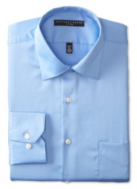 Geoffrey Beene Men's Fitted Sateen Dress Shirt, Blue, 16/32-33