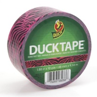 Duck Brand 280338 1.88-Inch by 10-Yard Printed Duct Tape, Pink Zebra, Pink/Black