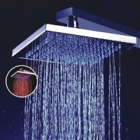 LightInTheBox 8 Inch Single Function Temperature Sensitive Rainfall LED Shower Head, Chrome