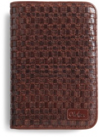 Cole Haan Hand-Woven Leather Kindle Cover with Hinge (Fits Kindle Keyboard), Whiskey