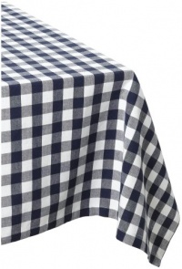 DII Navy and White Checkers  Tablecloth 60 x 84