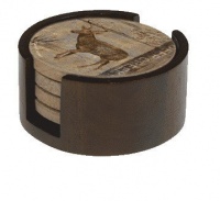 Walnut Circular Coaster Holder for Thirstystone Coasters