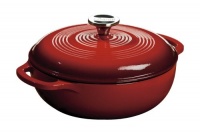 Lodge Color EC3D43 Enameled Cast Iron Dutch Oven, Island Spice Red, 3-Quart