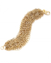 Let your wrists do the talking. Alfani's ultra-glam bracelet features a multitude of thick oval-link chains in polished gold tone mixed metal. Secures with a lobster claw clasp. Approximate length: 8 inches.