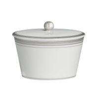 Monique Lhuillier for Royal Doulton Platine Covered Sugar Bowl, 12-Ounce