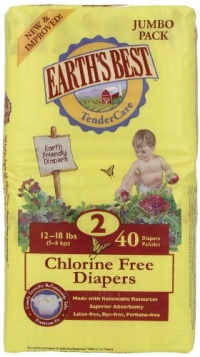 Earth's Best Organic Chlorine Free Size 2 Diapers, 160 Count