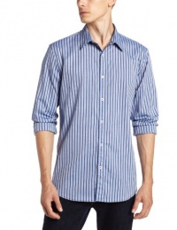 DKNY Jeans Men's Long Sleeve Wide Stripe Shirt