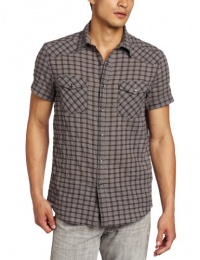 Kenneth Cole Men's Western Crinkle Check Shirt