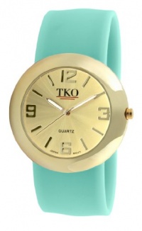 TKO ORLOGI Women's TK614-GTQ Gold Slap Metal Turquoise Watch