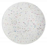 Zak Designs Confetti Melamine Dinner Plates, 11-Inch, White, Set of 6