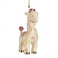 Lenox China Baby's 2012 First Christmas Girl's Giraffe Ornament in Pink