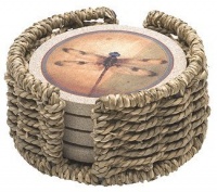 Seagrass Round Holder for Thirstystone Sandstone Coasters