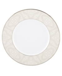 Classic florals and precious platinum give Organdy dinnerware an elegant sensibility that sets special occasions apart. Crafted of fine bone china by Lenox, the accent plate will be part of your dining tradition for decades to come.