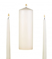 Hortense B. Hewitt Wedding Accessories, Unity Candle Set, Ivory, 9-Inch Pillar and 2 10-Inch Tapers